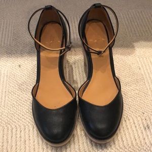 APC black leather wedges, size 37. Worn 1x.